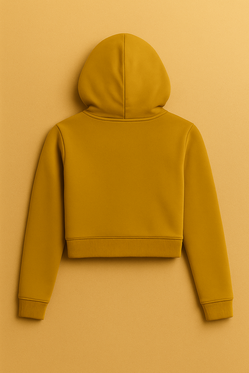 Women Cropped Hoodie | Mustard Yellow