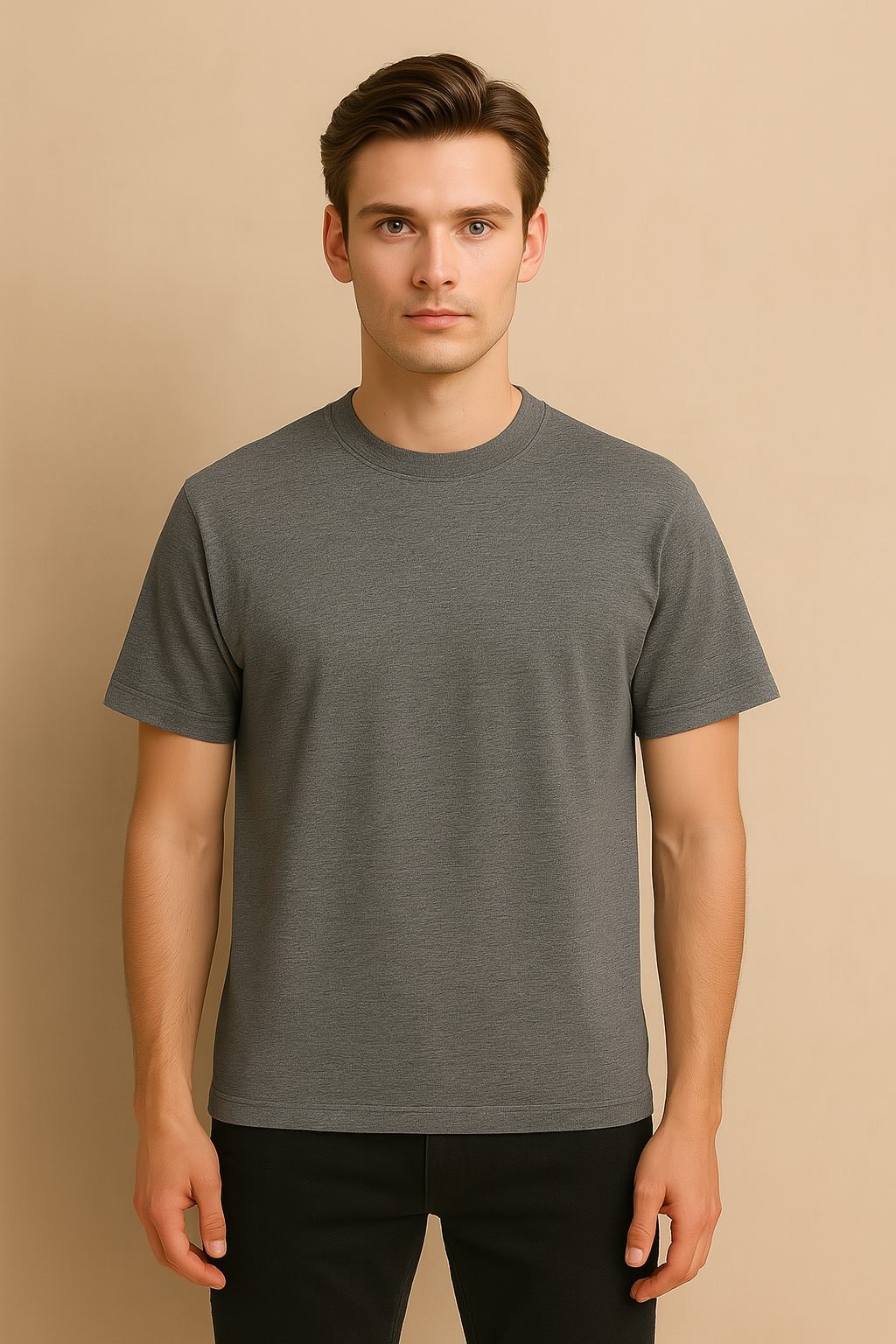 Classic Crew T-Shirt | Charcoal Melange - XrossStop