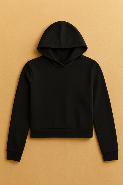 Women Cropped Hoodie | Black