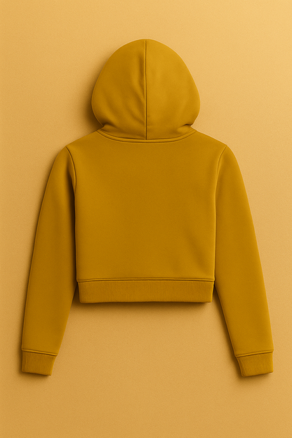 Women Cropped Hoodie | Mustard Yellow