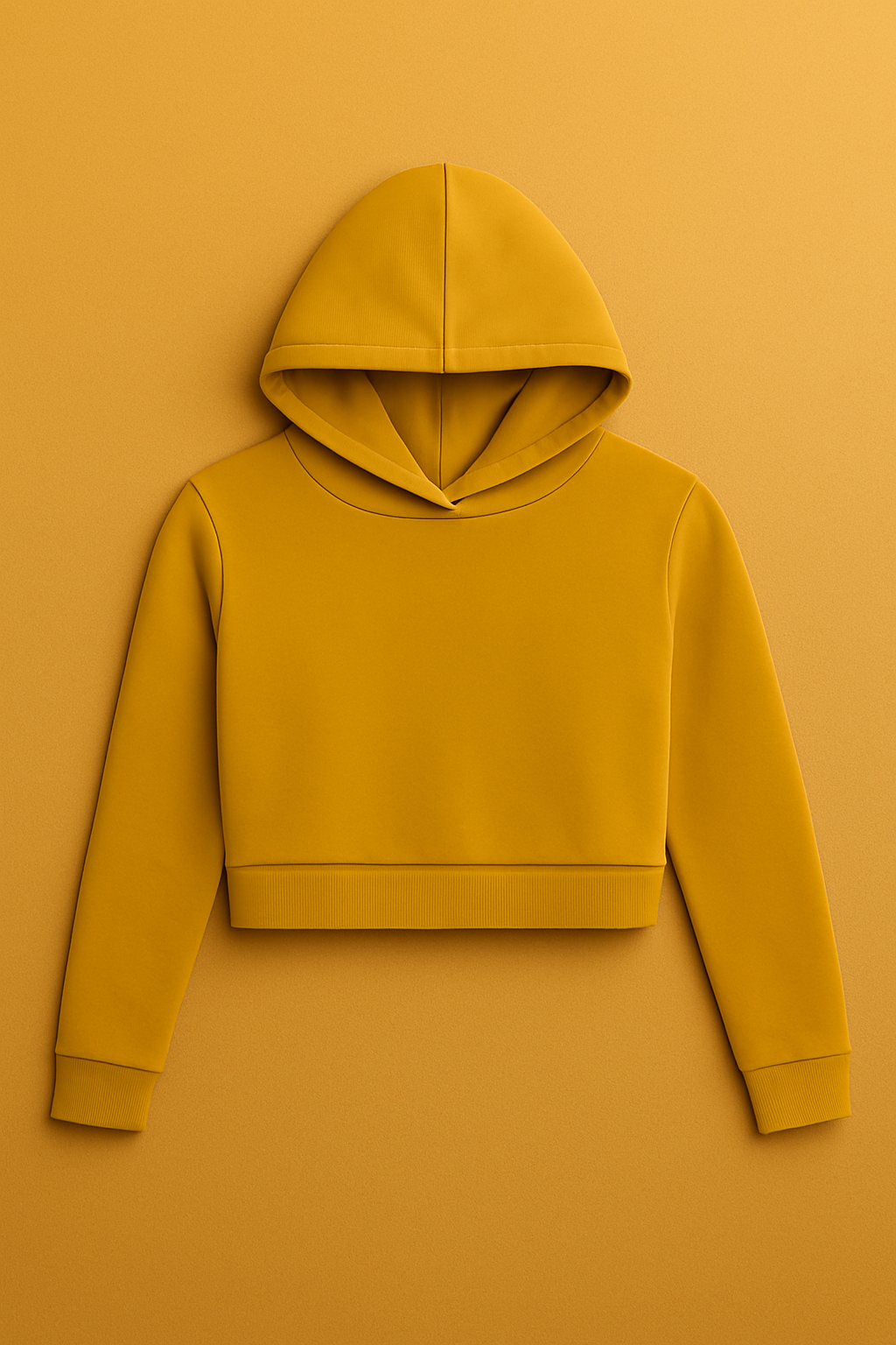 Women Cropped Hoodie | Mustard Yellow
